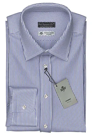 Thomas Mason Journey 70/2Ply Navy stripe(NP-TMS87811)