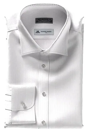 THOMAS MASON ホワイト ドビーストライプ (TMS95440)