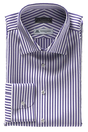 THOMAS MASON  120/2ply パープル ロンドンストライプ(TMS95462)