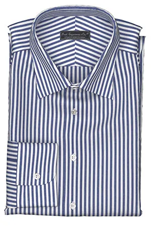 Wrinkle Free ネービー ボールドストライプ(TY100884)