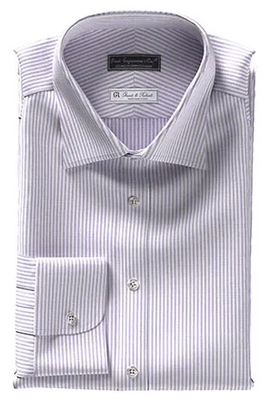 GRANDI&RUBINELLI 綿麻パープル ストライプ(Y102348)