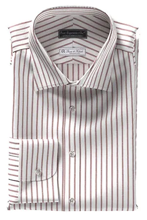 GRANDI&RUBINELLI 綿麻ブラウン ストライプ(Y102351)