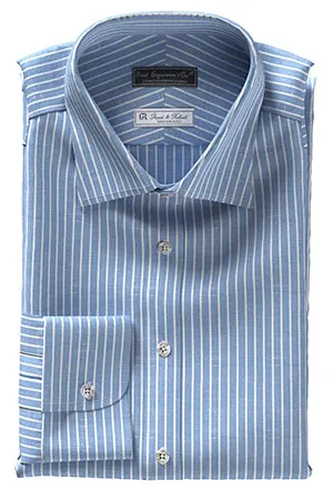 GRANDI&RUBINELLI 綿麻ネイビー白抜き ストライプ(Y102353)