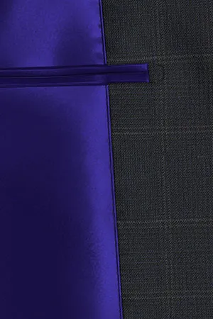 TAILORED WOOL ネイビー グレンチェック(MK102860)