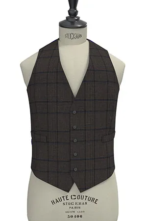 TAILORED WOOL ブラウン グレンチェック(MK102859)