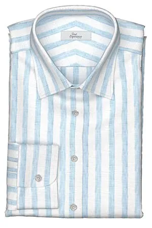 Calro Basetti リネン　サックスボールドストライプ(Y102963)*NEW