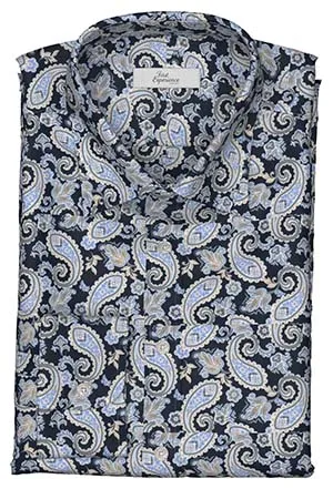 TEXTA ネイビー ペイズリー柄プリント(Y103028)*NEW*