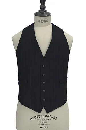 E.THOMAS Super120s ダークネイビーピンストライプ(103083)