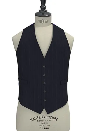 BASIC STRECH Super110s ネイビーピンストライプ(103143)