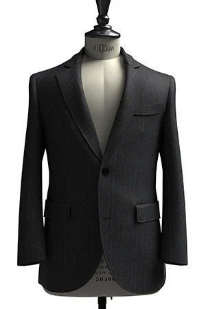 CANONICO Super110s グレー ヘリンボーン(103267)