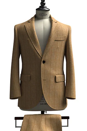 HUDDERS FIELD CASUAL ゴールド ヘリンボーン リネン (103310)