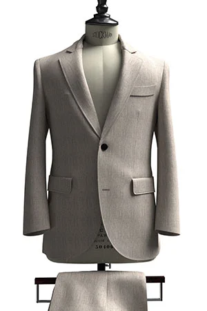 HUDDERS FIELD CASUAL ベージュ ヘリンボーン リネン (103315)