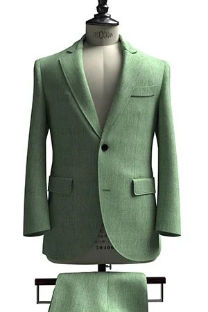 HUDDERS FIELD CASUAL エメラルド メランジ リネン (103322)