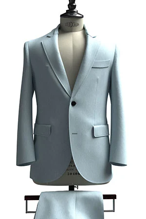 HUDDERS FIELD CASUAL サックス 平織 リネン (103338)