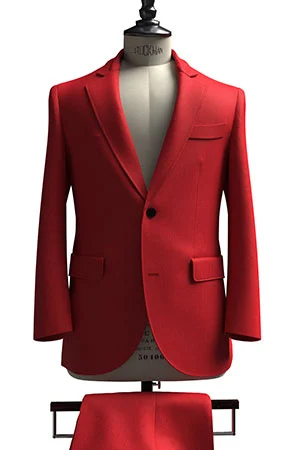 HUDDERS FIELD CASUAL レッド 平織 リネン (103349)