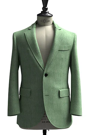 HUDDERS FIELD CASUAL エメラルド メランジ リネン (103322)