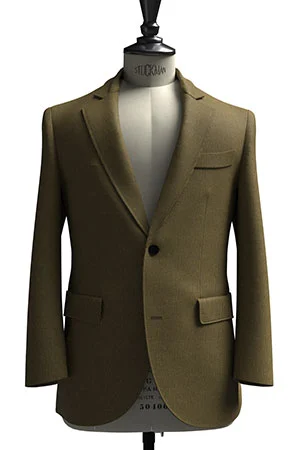 HUDDERS FIELD CASUAL グリーンカーキ 平織 リネン (103343)