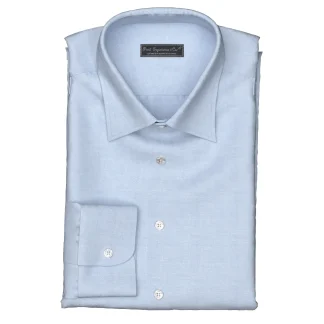 WRINKLE FREE TC ブルー シャンブレー(Y100941)