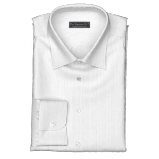 WRINKLE FREE TC ホワイト ドビー ストライプ (Y100966)