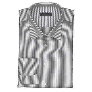 WRINKLE FREE TC ブラック ロンドンストライプ(Y100982)