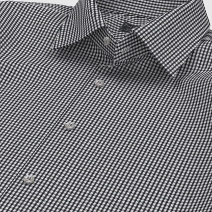 WRINKLE FREE TC ブラック ギンガムチェック (Y100985) - 画像 (3)