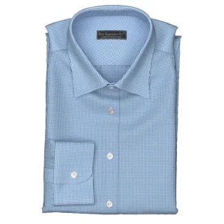 Wrinkle Free サックス チェック(TY100883)