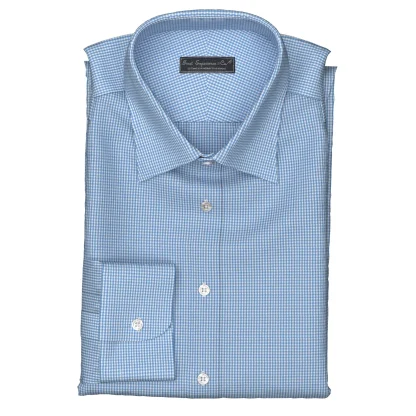 Wrinkle Free サックス チェック(TY100883)