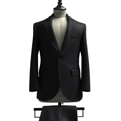 LoroPiana Super130s ブラックシャドーストライプ