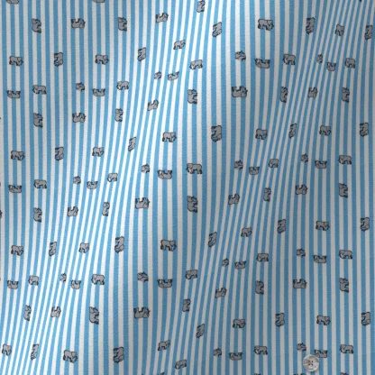 TEXTA ITALY ブルーストライプ＆エレファント プリント(Y102651) - 画像 (2)