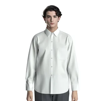 WHITE BROAD CLOTH OVERSIZE SHIRT/ホワイト ブロード オーバーシャツ (M900002)