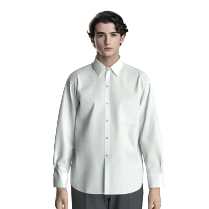 WHITE BROAD CLOTH OVERSIZE SHIRT/ホワイト ブロード オーバーシャツ (M900002)