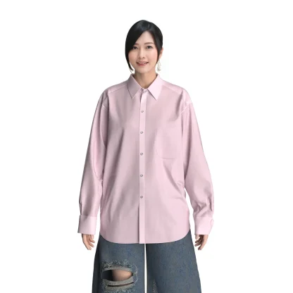 PINK BROAD CLOTH OVERSIZE SHIRT/ピンク ブロード オーバーシャツ (M900004) - 画像 (5)
