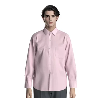PINK BROAD CLOTH OVERSIZE SHIRT/ピンク ブロード オーバーシャツ (M900004)